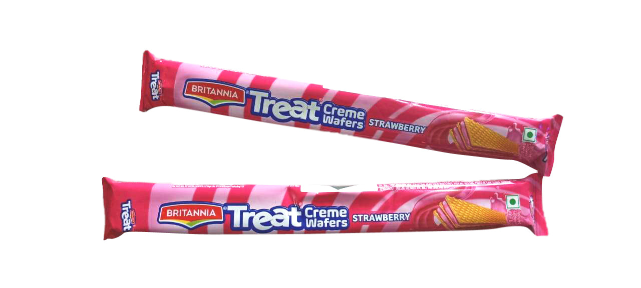 Britannia Treat Cream Wafers Strawberry, 15gm