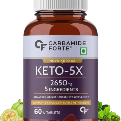Carbamide Forte Keto Fat Burner & Natural Weight Loss Supplement For Women And Men 2650.05mg with Garcinia Cambogia & 4 more Ingredients - 60 Veg Tablets