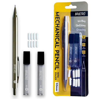 BRUSTRO Ruled Notebook with Rollerball Pens, Mechanical Pencils, Clip Box Set, 13 Pocket Expanding File Folder &amp; Copytinta Soft Shade&nbsp;Single&nbsp;Pack (40 Sheets)&nbsp;Combo | Perfect Gift for Office,Teachers