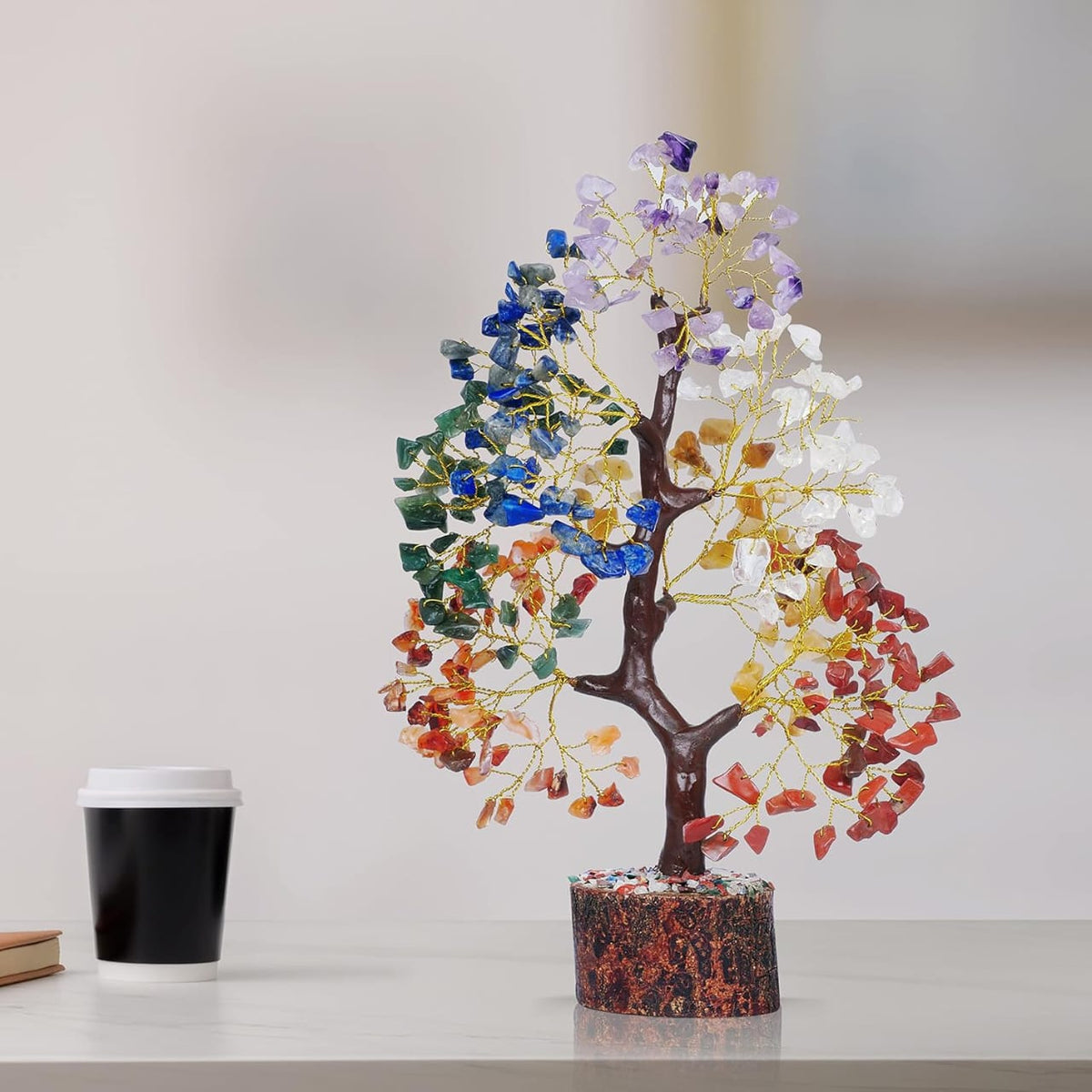 Home Decor Seven Chakra Crystal Showpiece | 10 inches
