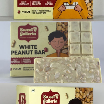 Sweet Galleria White Peanut Chocolate Bar Homemade - 250 gms
