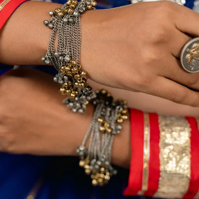 Ghughri Bracelet Dual Tone Bracelet | Festive Navratri Jewellery