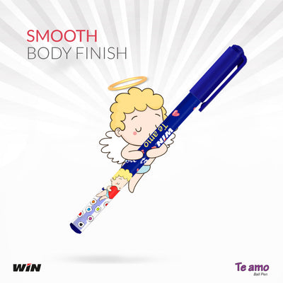 Win Teamo Ball Pen Blue (5Pcs Pouch)