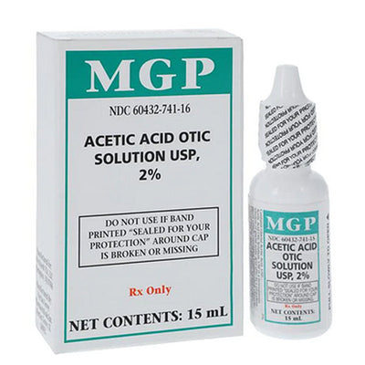Wockhardt  Acetic Acid Otic Solution 2% 15 mL for Ear Infections (Rx)