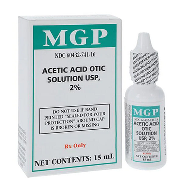 Wockhardt  Acetic Acid Otic Solution 2% 15 mL for Ear Infections (Rx)
