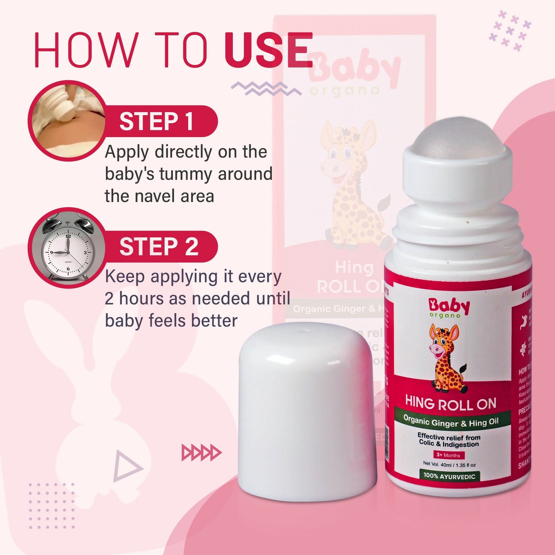 Babyorgano Hing Roll On and Natural Cold Relief Roll On Combo