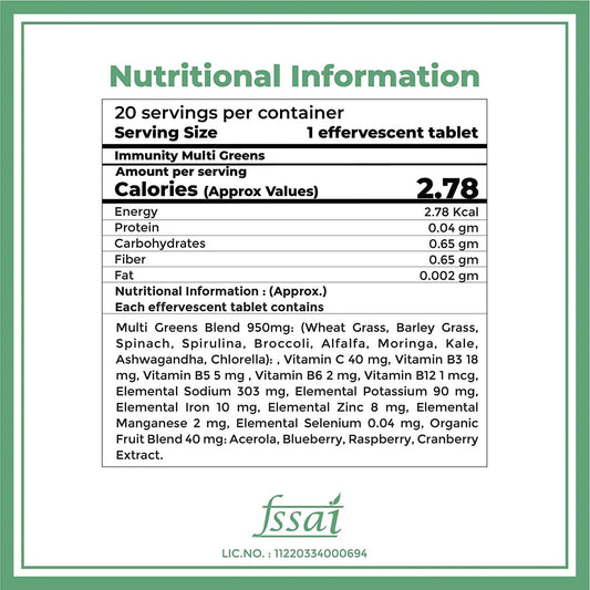 Boldfit Immunity Multi Greens Effervescent Tablets