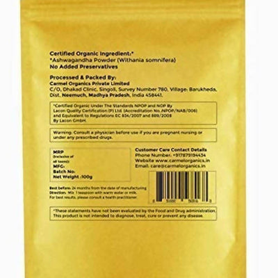 Carmel Organics Ashwagandha Powder