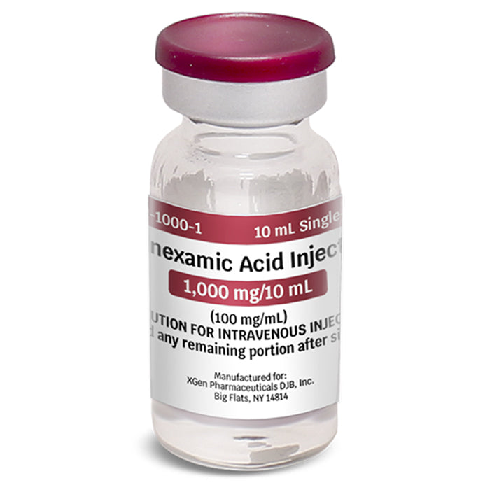 Tranexamic Acid (TXA) for Injection 100 mg Injection Single-Dose Vial 10 mL x 10/Box (Rx)