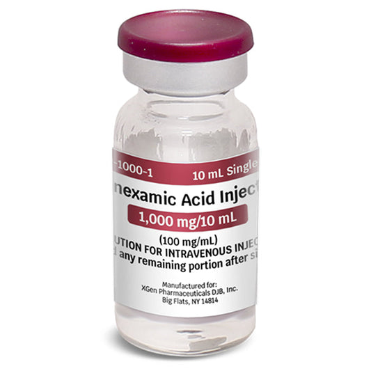Tranexamic Acid (TXA) for Injection 100 mg Injection Single-Dose Vial 10 mL x 10/Box (Rx)