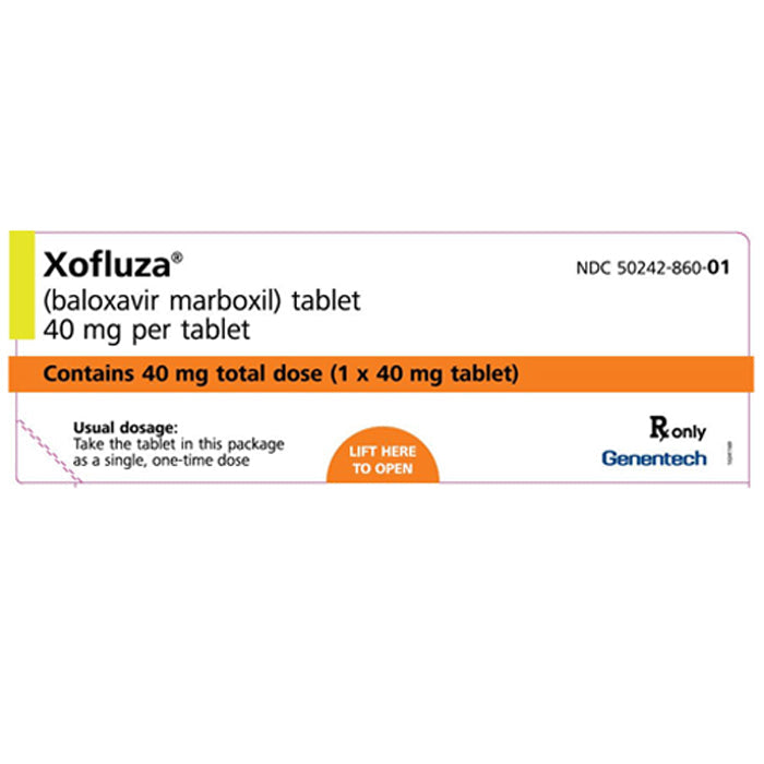 Xofluza (Baloxavir Marboxil) Tablet 40 mg (1 Tablet) Rapid Flu and Antiviral Relief