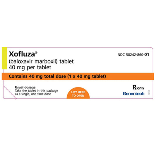 Xofluza (Baloxavir Marboxil) Tablet 40 mg (1 Tablet) Rapid Flu and Antiviral Relief