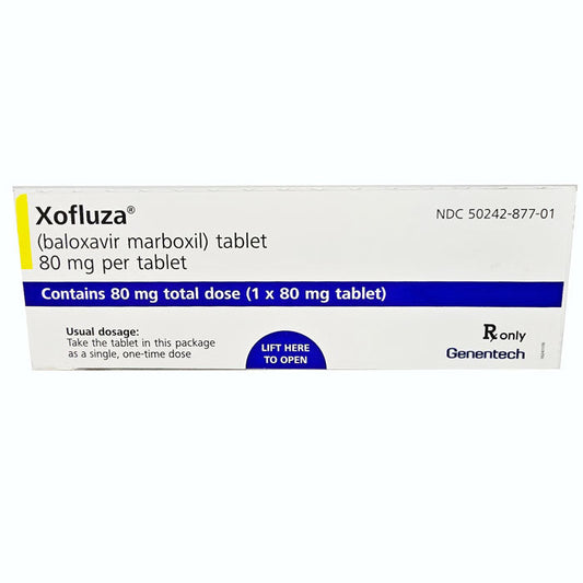 Xofluza Influenza Medicine (Baloxavir Marboxil) 80 mg Per Tablet (1 Tablet) Rapid Flu Relief & Antiviral Treatment