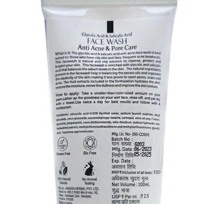 Glamveda Glycolic Acid & Salicylic Acid Anti Acne Face Wash