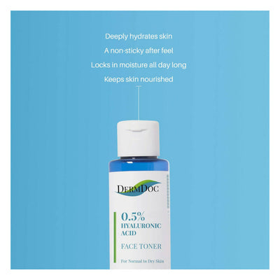 Dermdoc 0.5% Pure Hyaluronic Acid Face Toner for Normal to Dry Skin