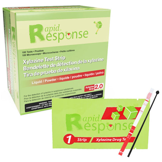 Xylazine Drug Test Strips (Liquid/Powder) (100 Tests Per Box)