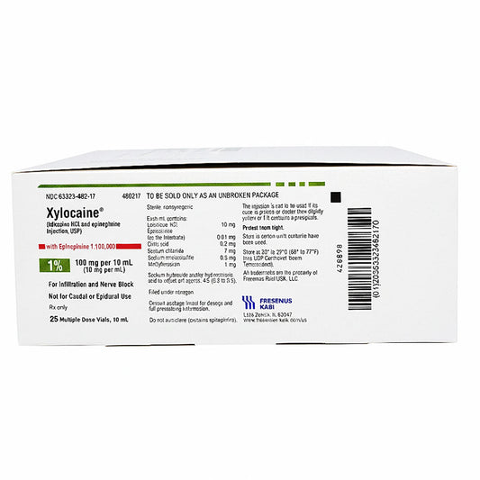 Xylocaine Lidocaine 1% with Epinephrine Injection 1% Multiple Dose Vial 10 mL x 25/Pack (Rx)