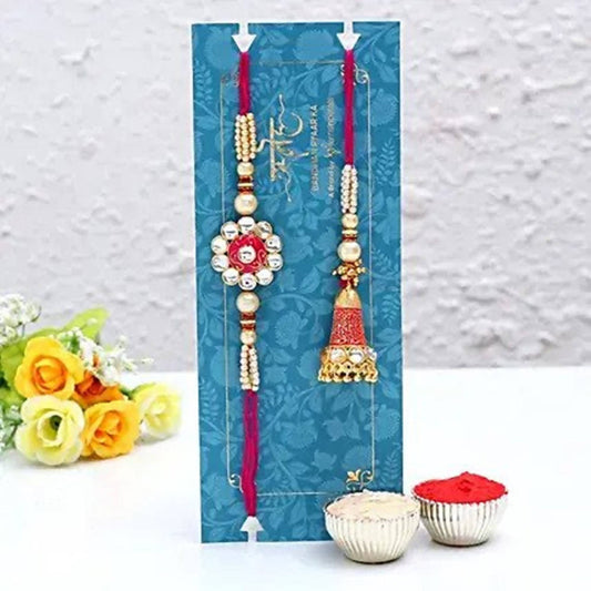 Ethnic Lumba Rakhi Set And Dairy Milk Silk Chocolates