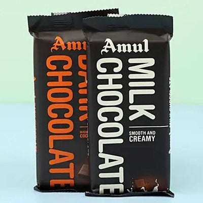 Fancy Rakhis With Amul Dark & Milk Chocolates