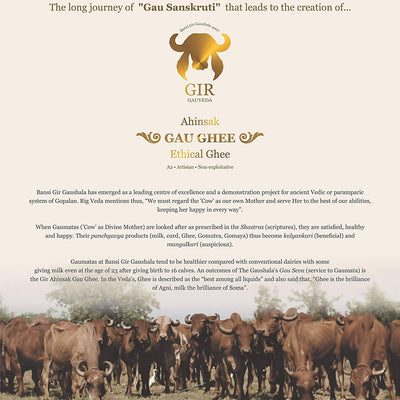 Gir Ahinsak Gau Ghee (A2) Bilona - A2 Ghee, Traditional Bilona Ghee, Desi Pure Breed Gir Gaumata (A2)