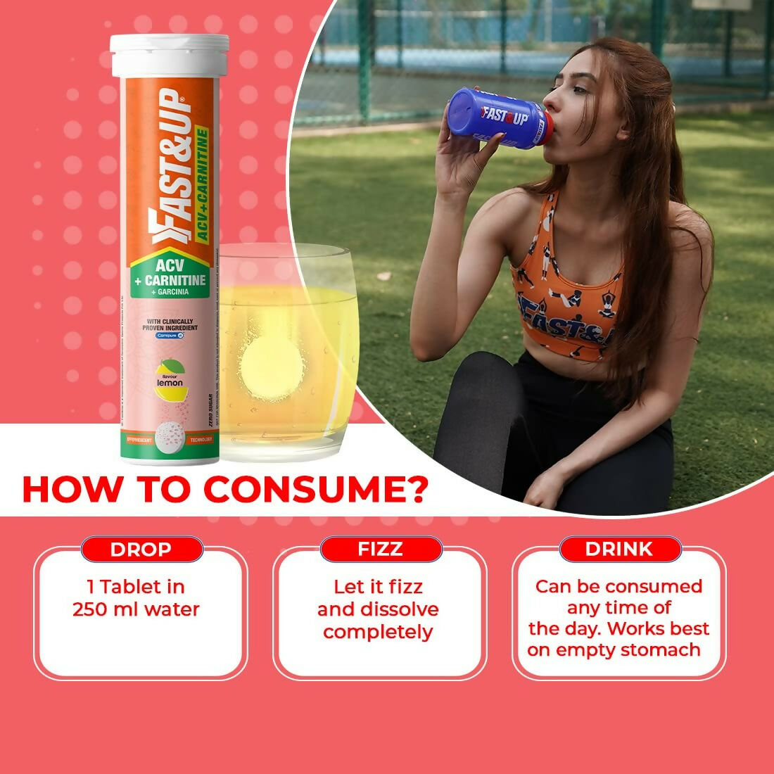 Fast&Up ACV + Carnitine, 500mg ACV , 350mg L-Carnitine, 500mg Garcinia   Himkhand