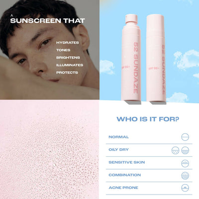 52 Sundaze Rosewater Sunscreen Mist SPF 50+ PA++++ Sunscreen Spray, Clear Glow SPF Mist