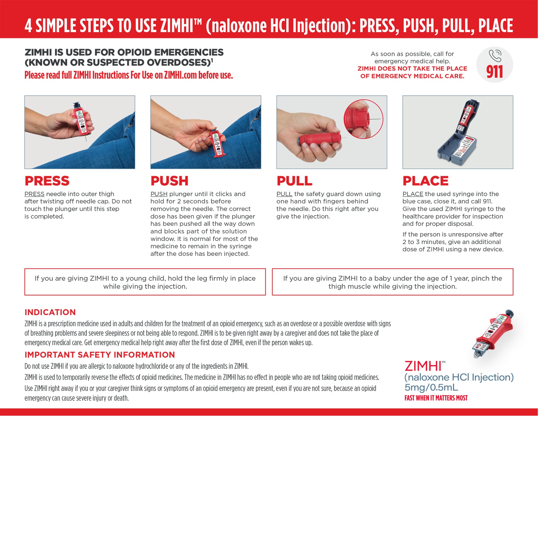 ZIMHI Autoinjector Naloxone Hydrochloride Prefilled Syringe for Injection, 2-Pack (Rx)