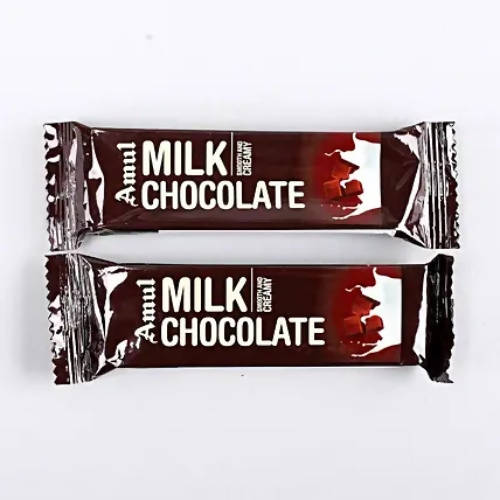 Cute Mickey Metal Rakhi & Amul Milk Chocolate Flow Wraps