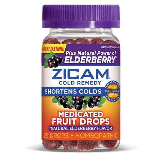 Zicam Cold Remedy Medicated Fruit Drops with Elderberry 25ct