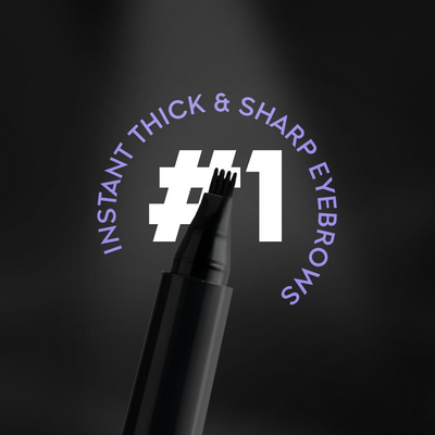 Gleva Eyebrow Pen with 4 Micro-Fork Tip Applicator - Black