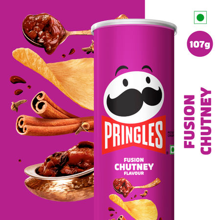 Pringles Fusion Chutney Potato Crisps 107G