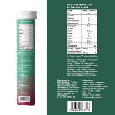 Fast&Up Liver Detox - Daily Liver Cleanser Drink Milk Thistle + NAC Tablets