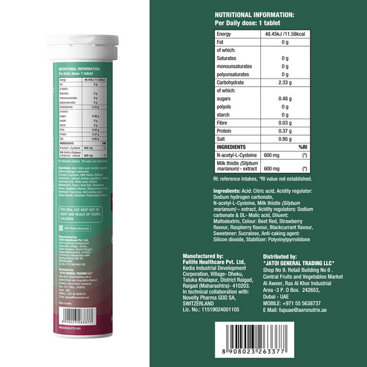 Fast&Up Liver Detox - Daily Liver Cleanser Drink Milk Thistle + NAC Tablets
