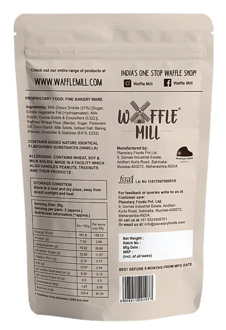 Waffle Mill Chips - Milk Choco Drizzle 85G