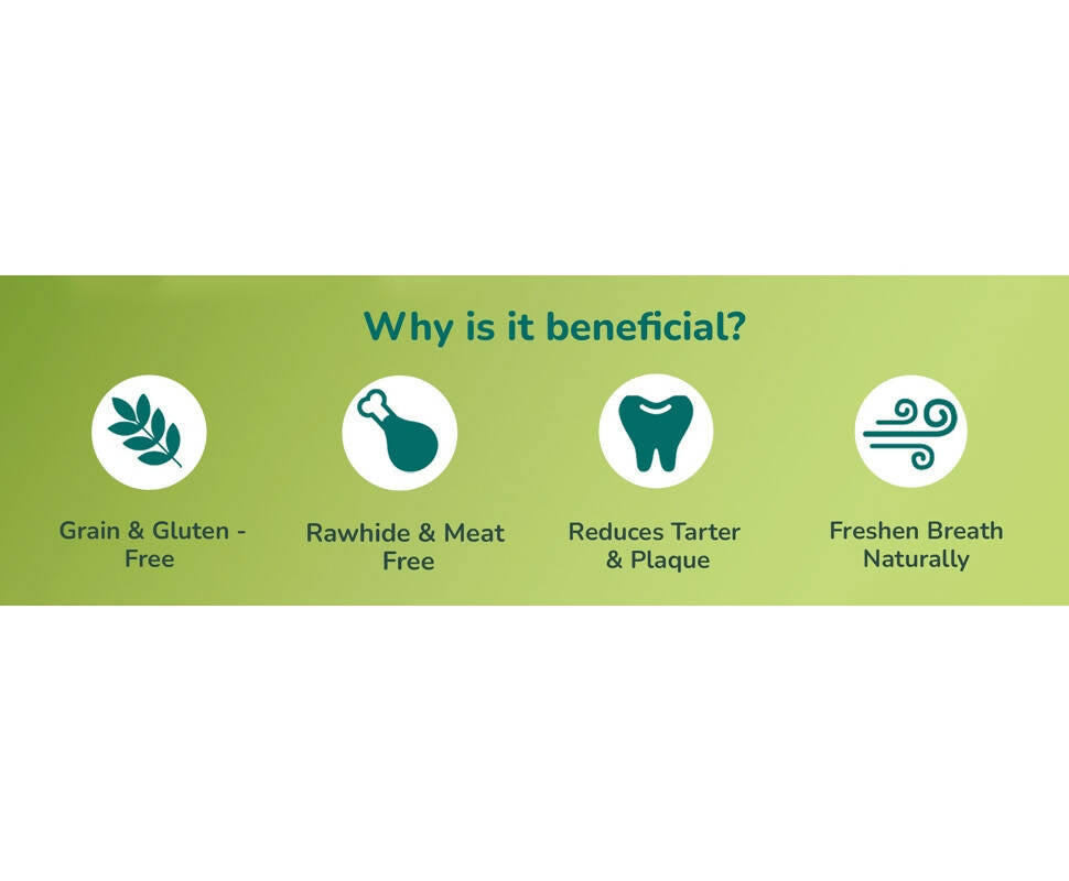 Happi Doggy Dental Chew Care Skin & Coat Support Honey & Coconut Oil