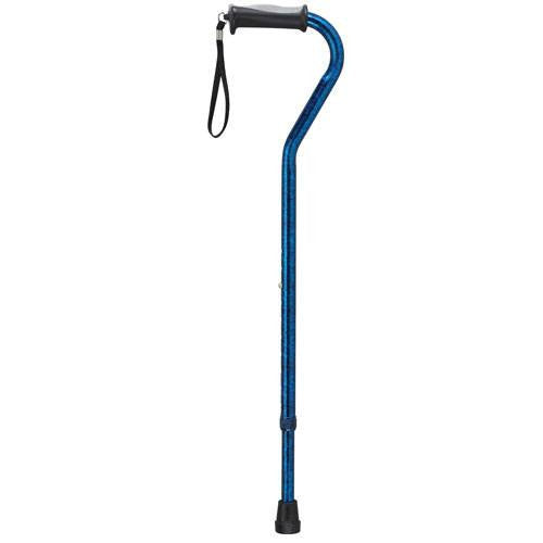 Adjustable Height Offset Handle Cane with Gel Hand Grip
