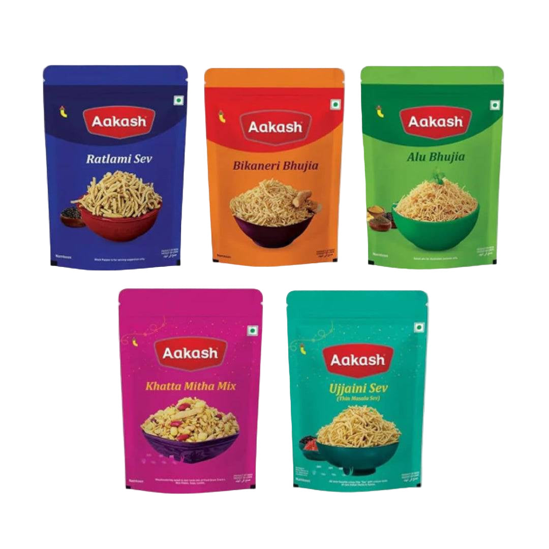 Akash Sev, Bhujia & Mixture Combo (Pack of 5) - 1750 gms