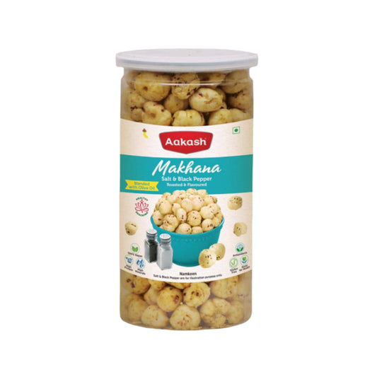 Akash Makhana Salt & Black Pepper Jar - 80 gms