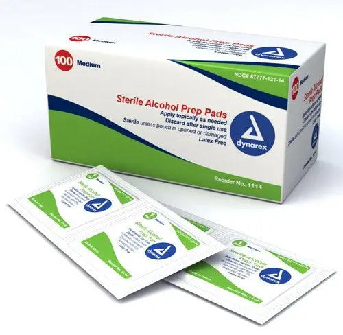 Alcohol Prep Pads, Medium Size Pad 100 per box