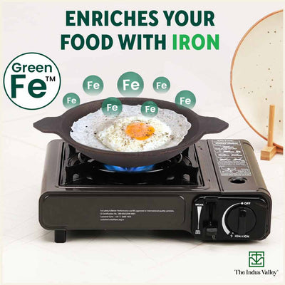 CASTrong Cast Iron Appam Pan/Appachetty, Pre-seasoned, Nonstick, 100% Pure, Toxin-free, Induction, 22cm