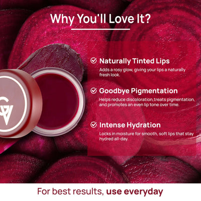 Good Vibes Beetroot Plumping Lip Balm - Reduces Pigmentation, Perfectly Tinted Lips