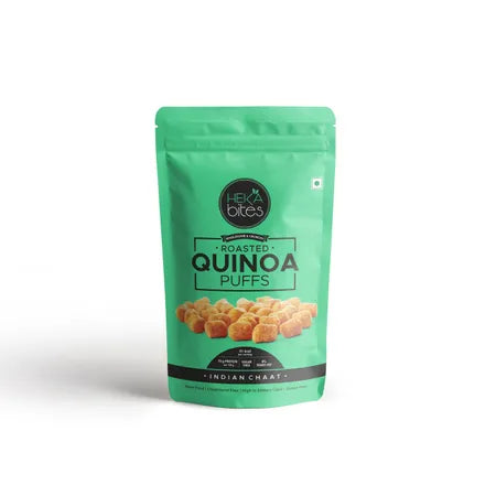 Heka Bites Roasted Quinoa Puffs Indian Chaat - Low Calorie & Healthy Snacks - 40GM