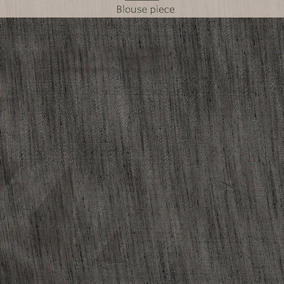 Black Floral Linen Blend Banarasi Saree