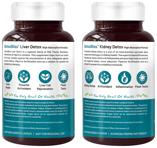 Bliss Welness Combo Pack of Body kidney & Liver Detox Veg Tablet