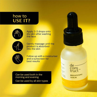 Deconstruct Brightening Serum 10% Niacinamide + 0.3% Alpha Arbutin Face Serum for Pigmentation & Dark Spots