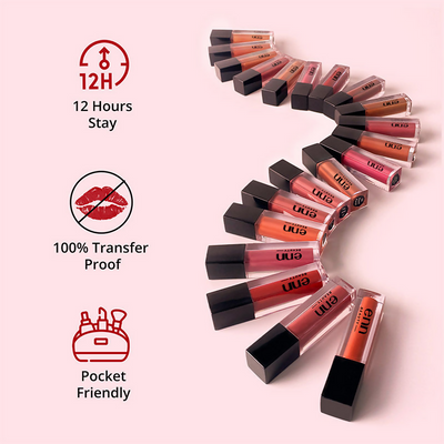 Enn Long-Lasting Liquid Lipstick With Ghee - Full Coverage & Transferproof - Peach Punch