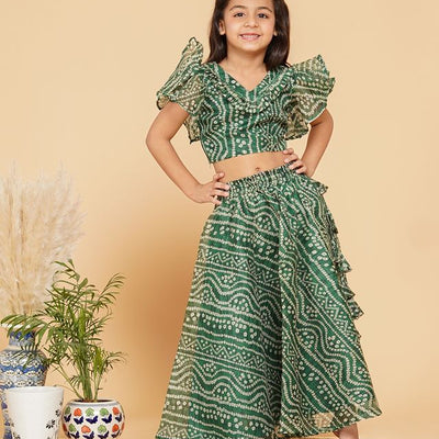 Designing  Crop Blouse with Flared Skirt Collection