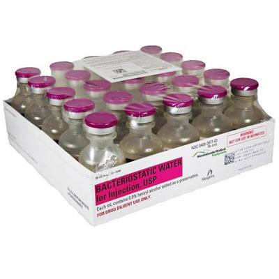 Bacteriostatic Water Injection by Hospira, Multiple Dose Vials 30 mL 25/Pack (Rx)