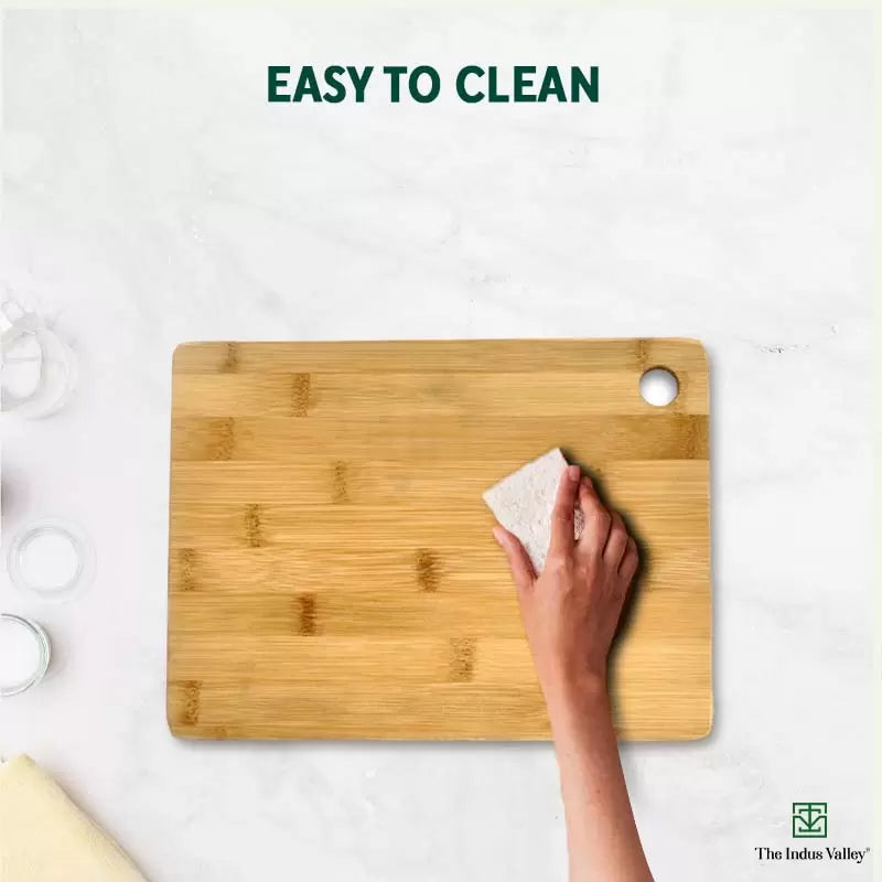 100% Natural Bamboo Wood Chopping/Cutting Board, Toxin-free, No Dye/Polish, Strong,Scratch Resistant 32cm in Length /21.7cm in Width