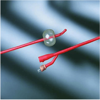 Bardex Red Rubber Foley Catheter Coated with Silver Hydrogel 16 French